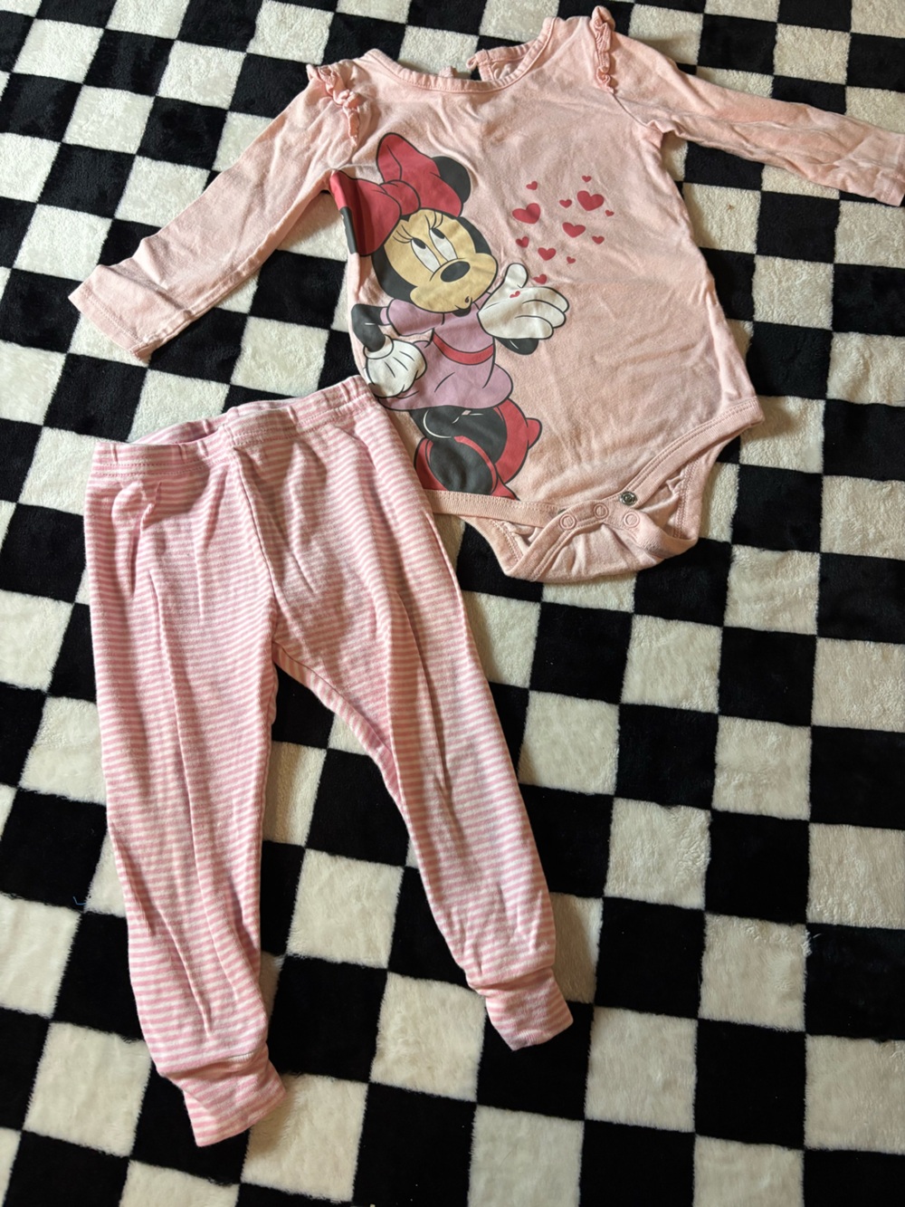 6/12 month Disney Pink Minnie Mouse Two-Piece Pajama Set